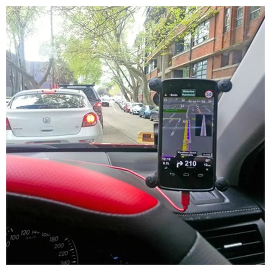 RAM Mounts RAM-B-166-UN10U reguleeritav X-Grip suur mobiiltelefonide hoidik, must, alumiiniumist ja komposiitmaterjalist, iminapaga, autole või jalgrattale – 3