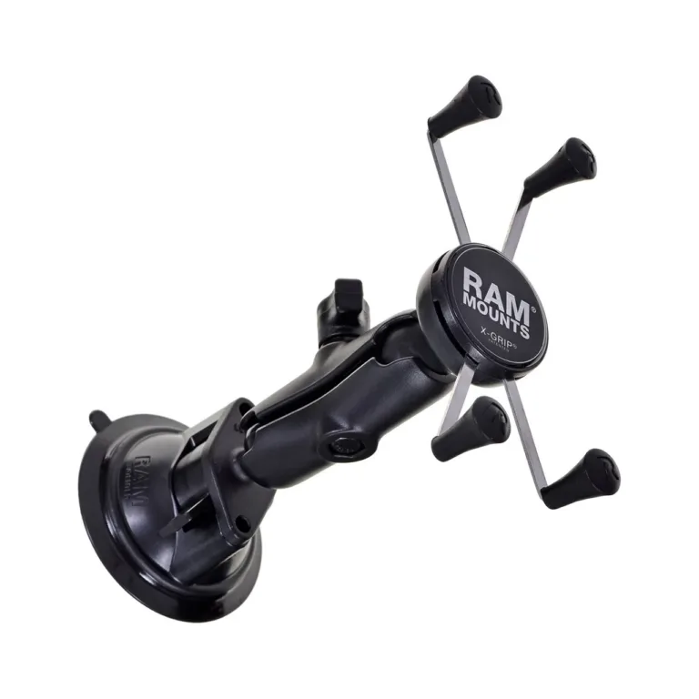 RAM Mounts RAM-B-166-UN10U reguleeritav X-Grip suur mobiiltelefonide hoidik, must, alumiiniumist ja komposiitmaterjalist, iminapaga, autole või jalgrattale
