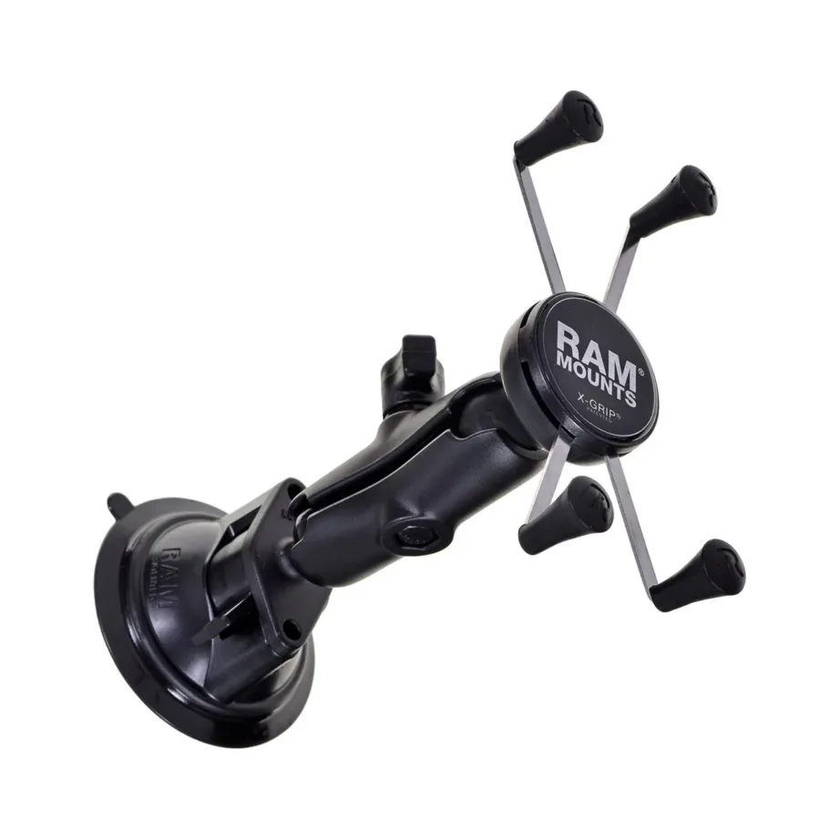 RAM Mounts RAM-B-166-UN10U reguleeritav X-Grip suur mobiiltelefonide hoidik, must, alumiiniumist ja komposiitmaterjalist, iminapaga, autole või jalgrattale – 6