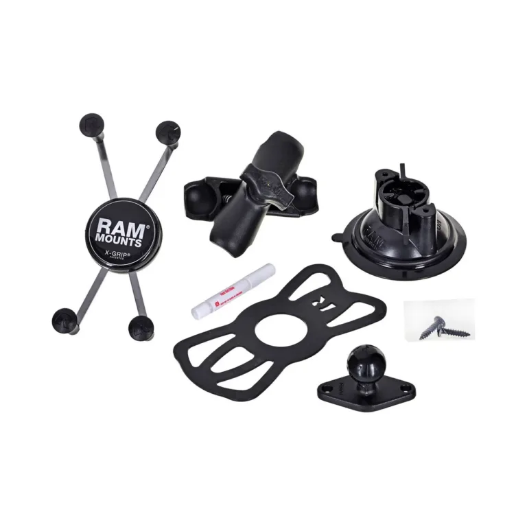 RAM Mounts RAM-B-166-UN10U reguleeritav X-Grip suur mobiiltelefonide hoidik, must, alumiiniumist ja komposiitmaterjalist, iminapaga, autole või jalgrattale