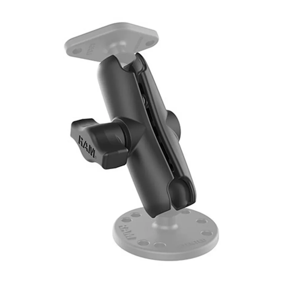 RAM Mounts RAM-B-201U 94,7 mm must topeltpistikuga vars 1-tollisele kuulile, 140,6 g – 3