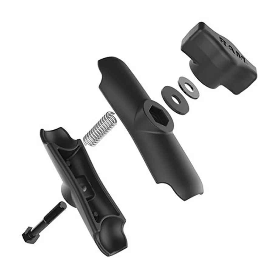 RAM Mounts RAM-B-201U 94,7 mm must topeltpistikuga vars 1-tollisele kuulile, 140,6 g – 4