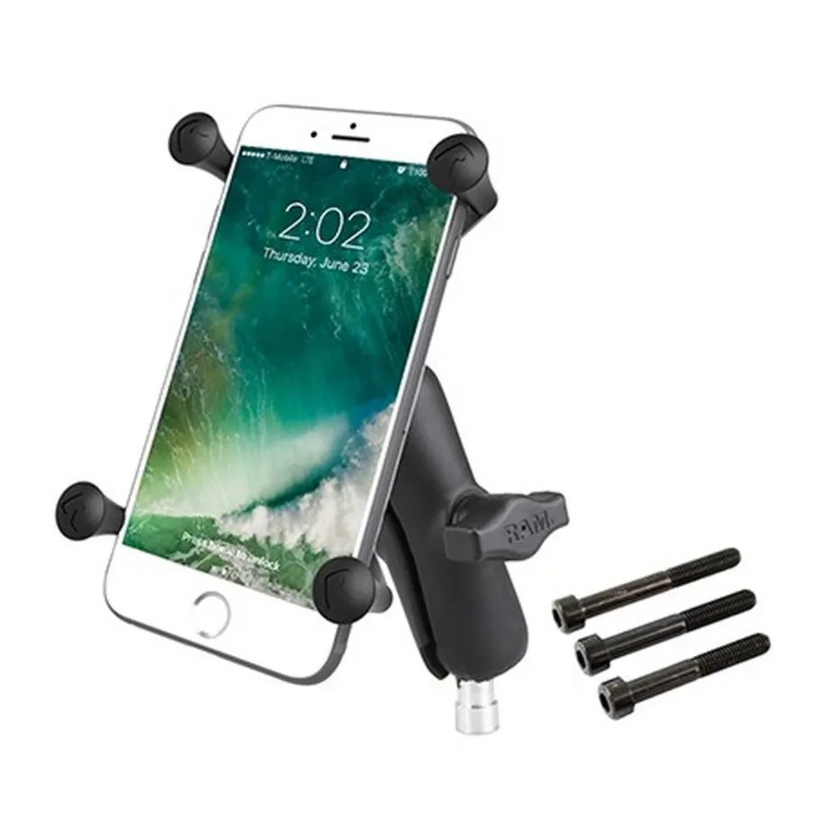 RAM Mounts RAM-B-367-UN10U X-Grip reguleeritav must mobiiltelefonide hoidja mootorratta lenkstangile, alumiinium/komposiit, seadmetele laiusega 4,45–11,4 cm