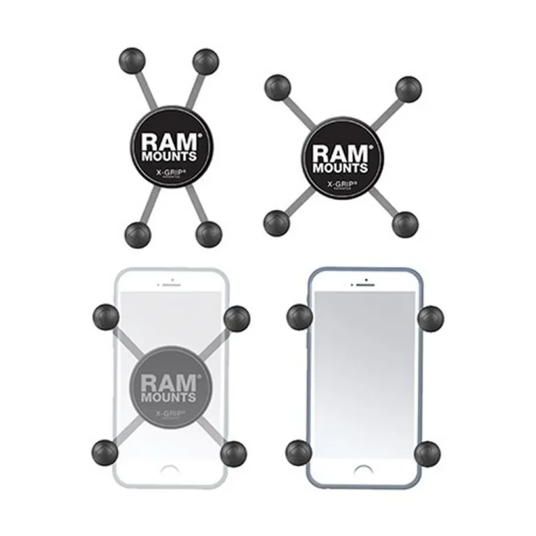 RAM Mounts RAM-HOL-UN7BU reguleeritava laiusega must roostevabast terasest passiivne telefonihoidik autole, sobib 4,76–8,26 cm laiustele nutitelefonidele