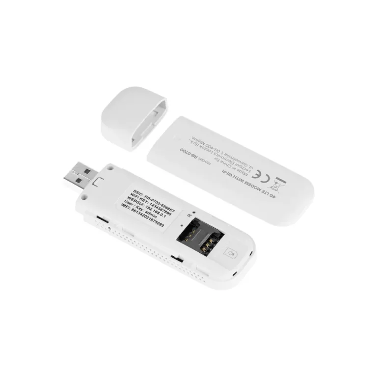 Rebel RB-0700 valge 4G LTE USB modem 90x28,4x13 mm, Maci ja Windowsi tugi