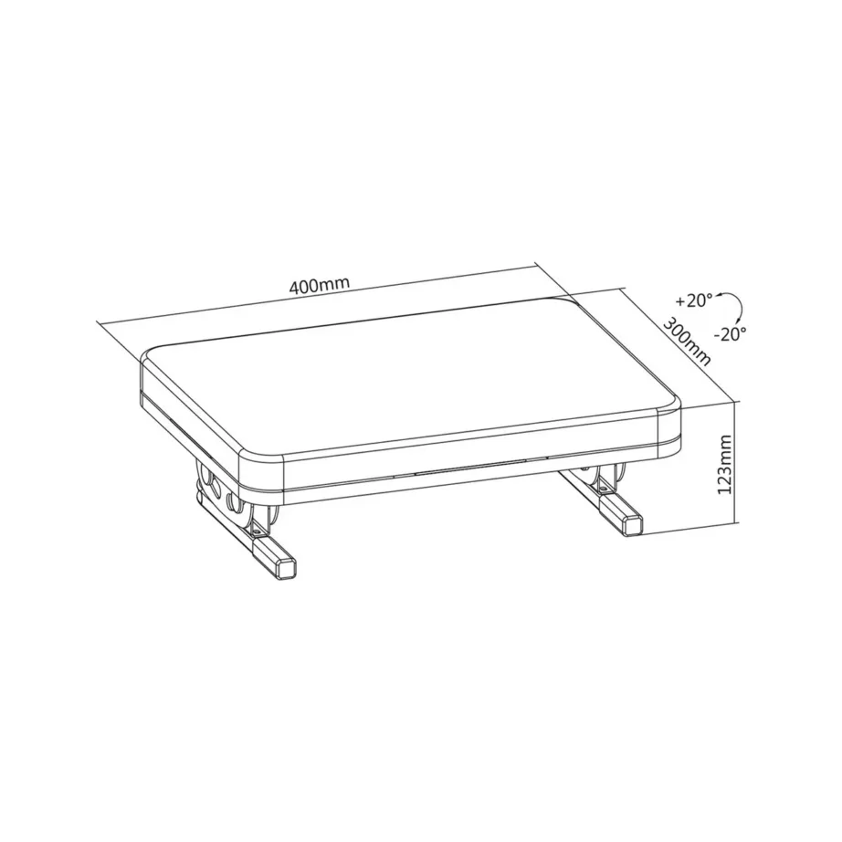 Reguleeritav metallist jalatugi Maclean MC-460 eemaldatava pehmendusega, must, 40x30x12 cm, libisemisvastane põhi, kandevõime 20 kg – 6