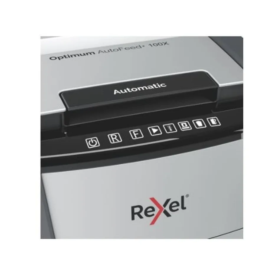 Rexel AutoFeed+ 100XEU alumiiniumist automaatne paberipurustaja 100-lehele, P-4 turbetase – 4