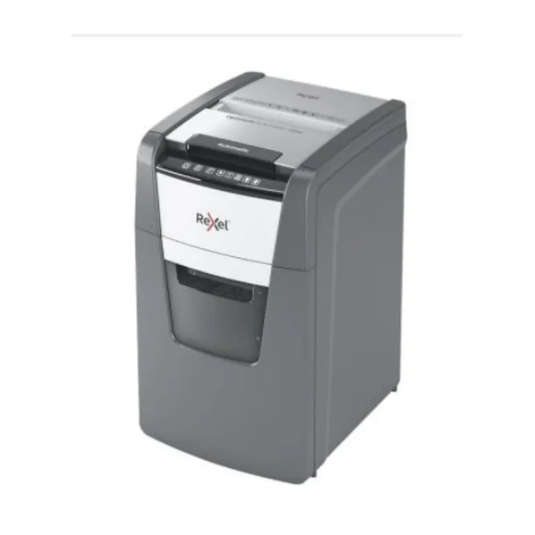 Rexel AutoFeed+ 150M automaatne P-5 mikro-lõikega paberihävitaja, 150 lehte, alumiiniumkorpuses, 44L, 2x15mm, mudel 2020150MEU