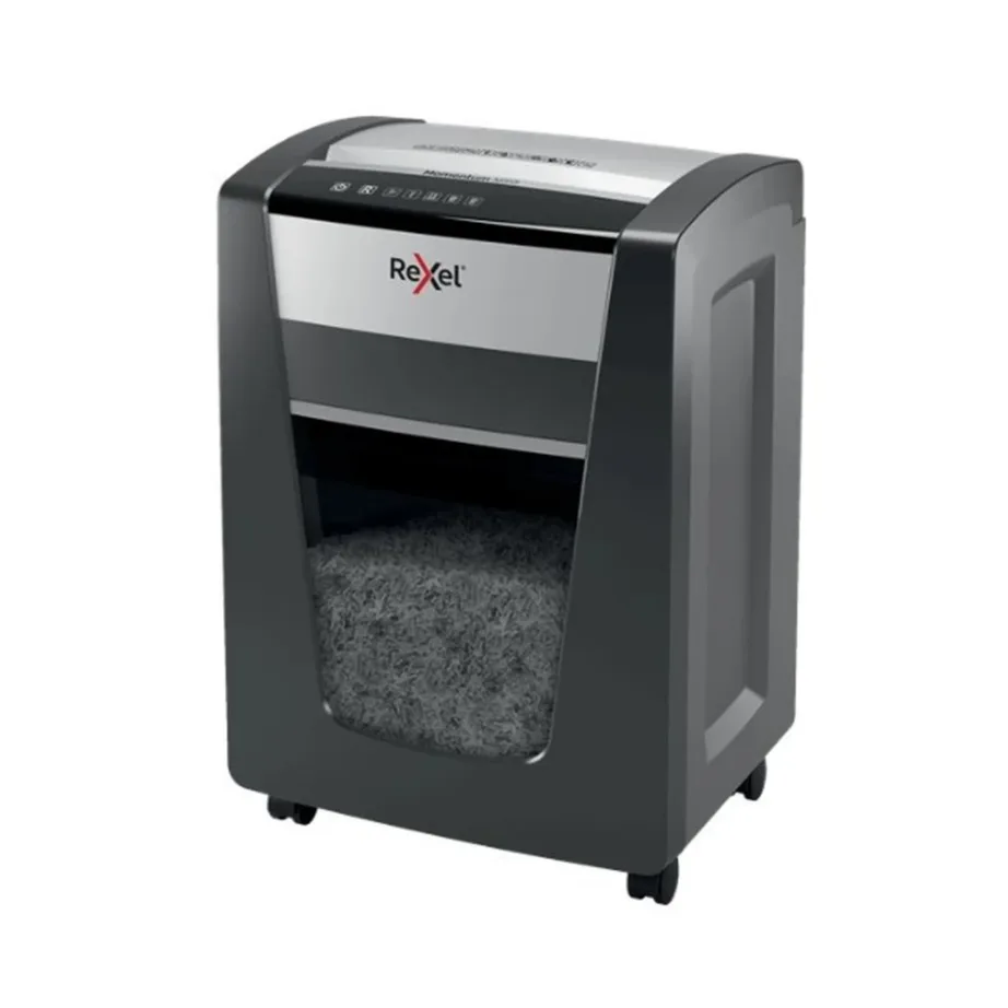 Rexel Momentum M515 230 mm mikro-lõikega must paberihävitaja, P-5 turbetase, 15 lehte korraga, 30L konteiner, mudel 2104577EU – 2