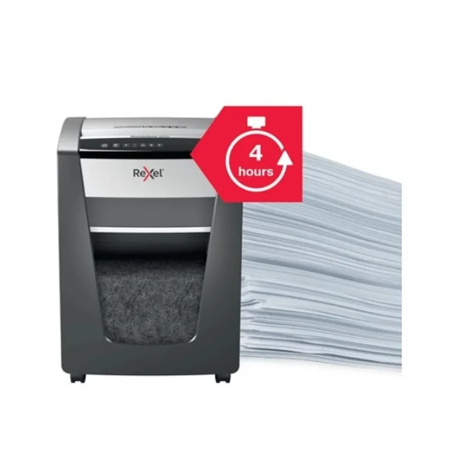 Rexel Momentum M515 230 mm mikro-lõikega must paberihävitaja, P-5 turbetase, 15 lehte korraga, 30L konteiner, mudel 2104577EU – 8