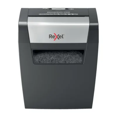 Rexel Momentum X308 8-leheline P-3 must paberipurustaja 15L konteineriga