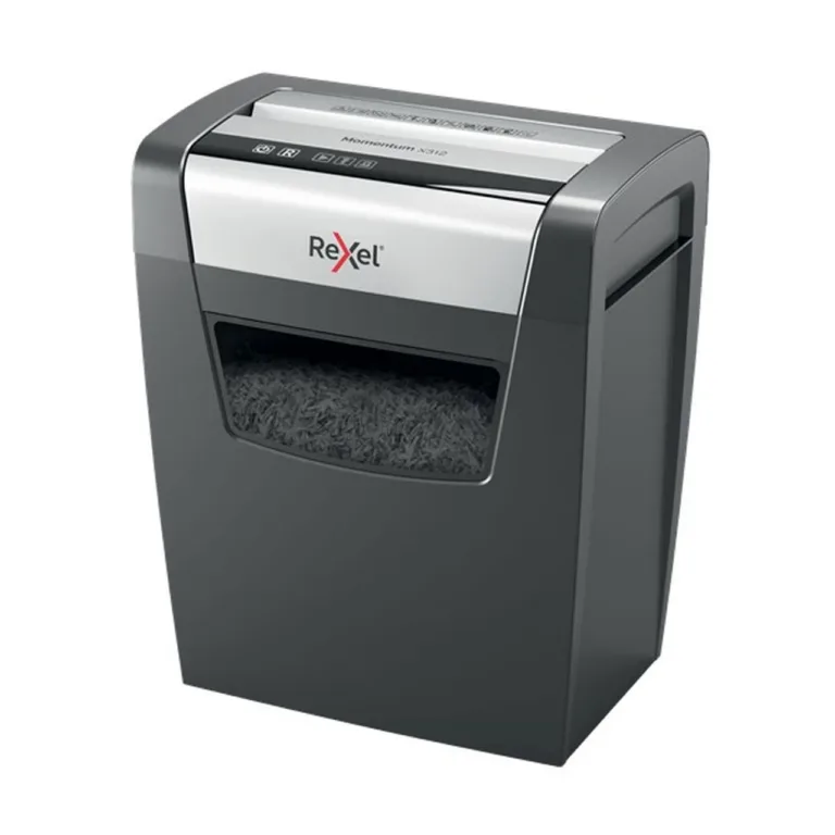 Rexel Momentum X312 12-leheline 23L must/hall ristlõikega paberihävitaja P-3 tasemega, ummistusvastane, 2104572EU
