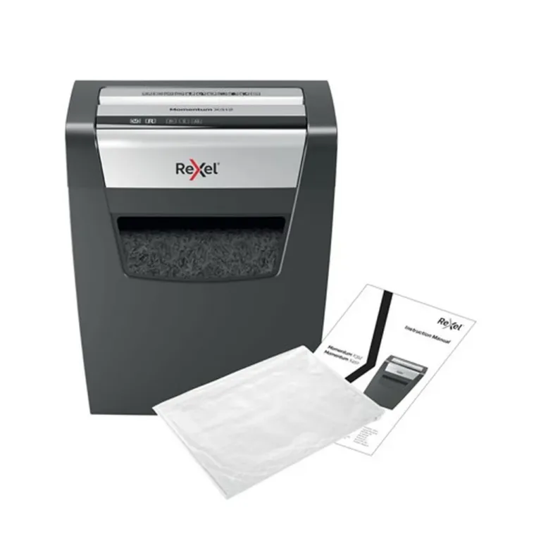 Rexel Momentum X312 12-leheline 23L must/hall ristlõikega paberihävitaja P-3 tasemega, ummistusvastane, 2104572EU