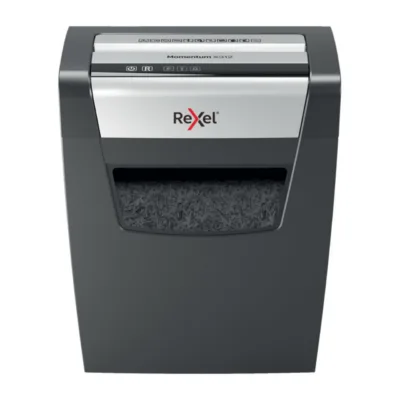 Rexel Momentum X410 10-leheline P-4 osakesteks lõikav paberipurustaja, 23L must/hall, 2104571EU