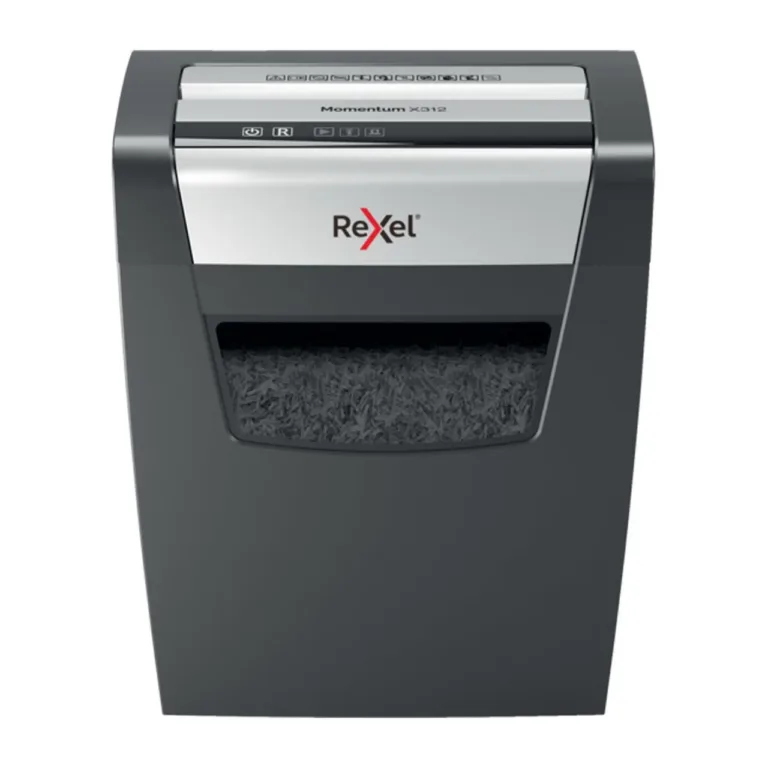 Rexel Momentum X410 10-leheline P-4 osakesteks lõikav paberipurustaja, 23L must/hall, 2104571EU