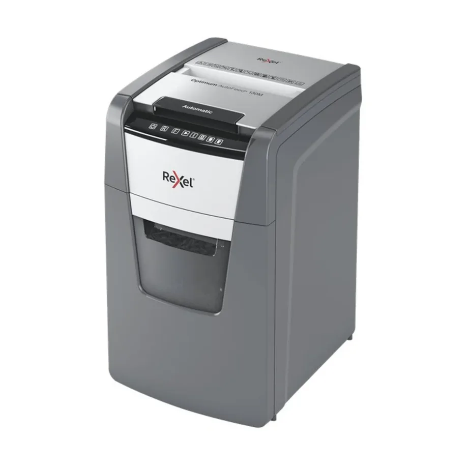 Rexel Optimum AutoFeed+ 130M P-5 44L mikrohakkur 130 lehe jaoks, ummistusvastane, klambrite ja kaartide hävitus, puutetundlik juhtimine – 2