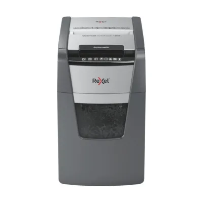 Rexel Optimum AutoFeed+ 130M P-5 44L mikrohakkur 130 lehe jaoks, ummistusvastane, klambrite ja kaartide hävitus, puutetundlik juhtimine