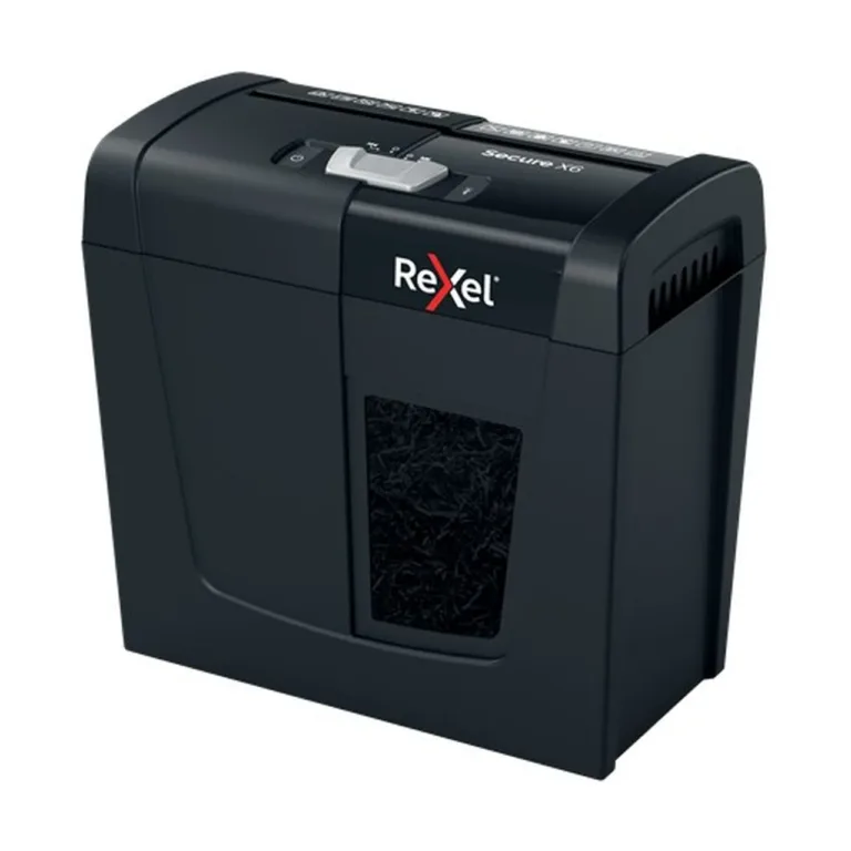 Rexel Secure X6 6-lehelise ristlõikega must paberihunt, 4x40 mm, P-4 turbetase, 10L konteiner, 2020122EU