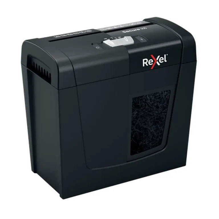 Rexel Secure X6 6-lehelise ristlõikega must paberihunt, 4x40 mm, P-4 turbetase, 10L konteiner, 2020122EU