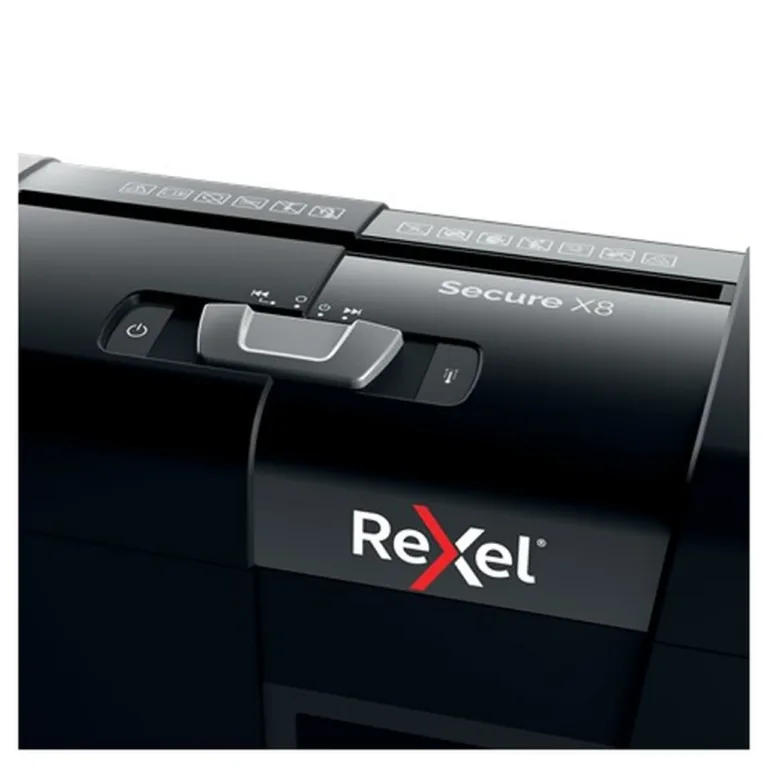 Rexel Secure X8 8-lehelise võimega P-4 ristlõikeline paberihävitaja, 14L konteiner, must, 2020123EU