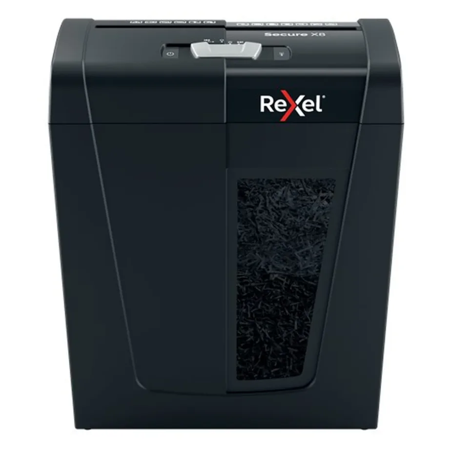 Rexel Secure X8 8-lehelise võimega P-4 ristlõikeline paberihävitaja, 14L konteiner, must, 2020123EU