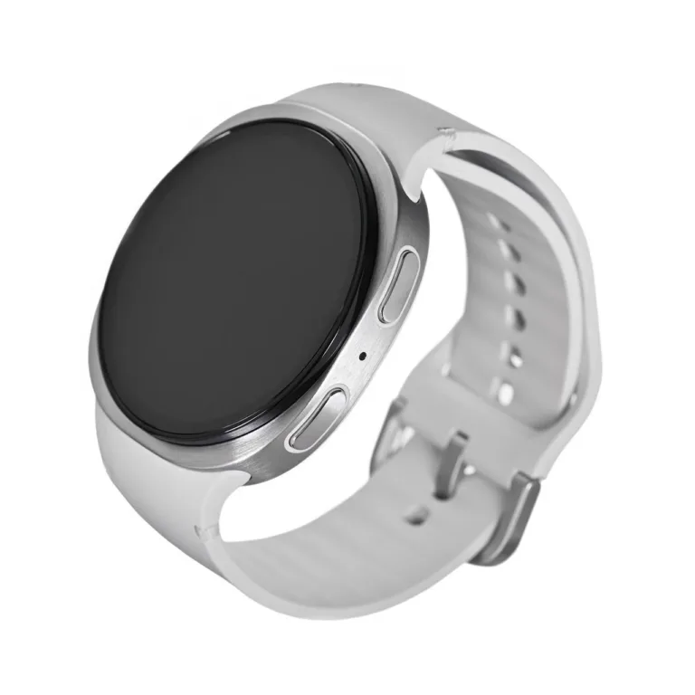 Samsung Galaxy Watch 8 SM-L320NZSAEUE 40 mm hõbedane/alumiiniumist nutikell AMOLED-ekraani, GPS-i, pulsimõõtja, Wi-Fi, 5 ATM veekindluse ja valge rihmaga
