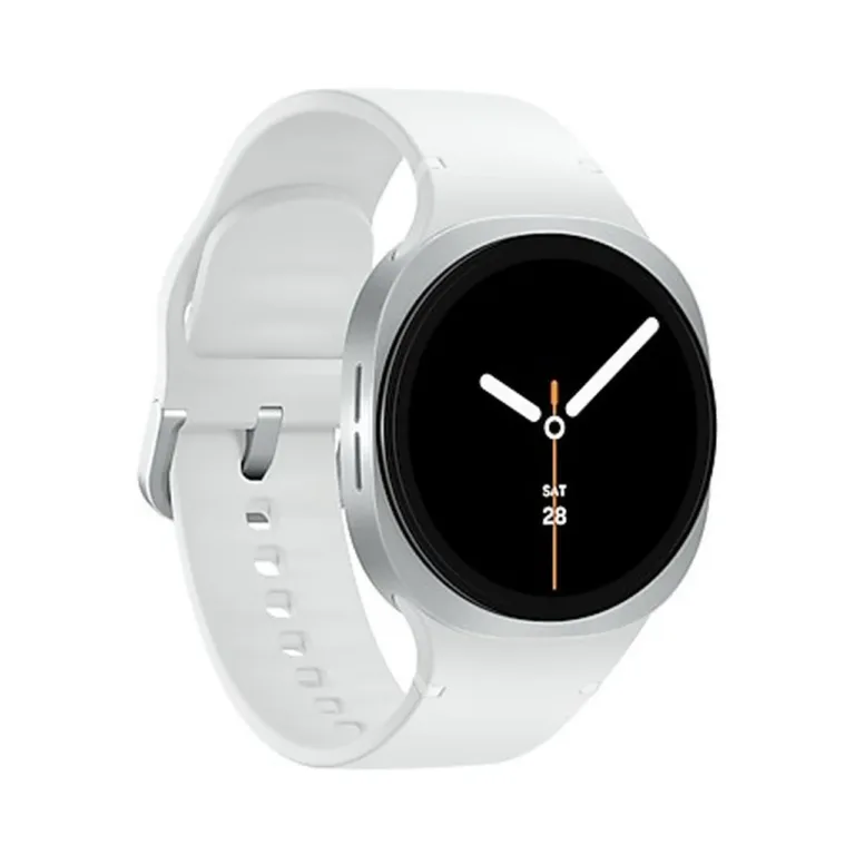 Samsung Galaxy Watch8 SM-L325FZSAEUE 40 mm hõbedane AMOLED LTE nutikell, safiirklaas, valge rihm, 32 GB, 4G, GPS, MIL-STD-810H