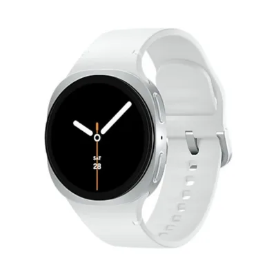 Samsung Galaxy Watch8 SM-L325FZSAEUE 40 mm hõbedane AMOLED LTE nutikell, safiirklaas, valge rihm, 32 GB, 4G, GPS, MIL-STD-810H