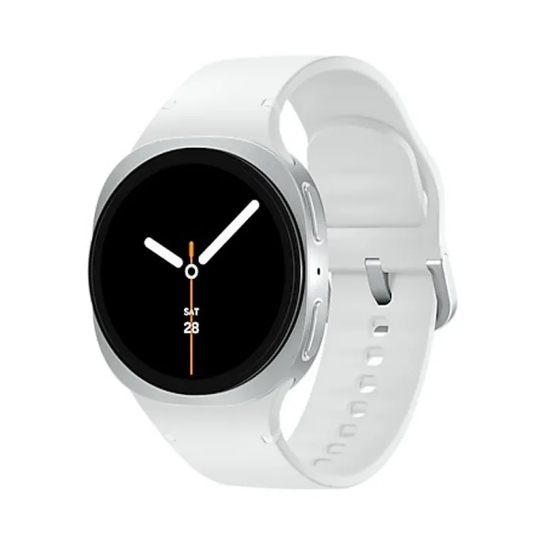 Samsung Galaxy Watch8 SM-L325FZSAEUE 40 mm hõbedane AMOLED LTE nutikell, safiirklaas, valge rihm, 32 GB, 4G, GPS, MIL-STD-810H