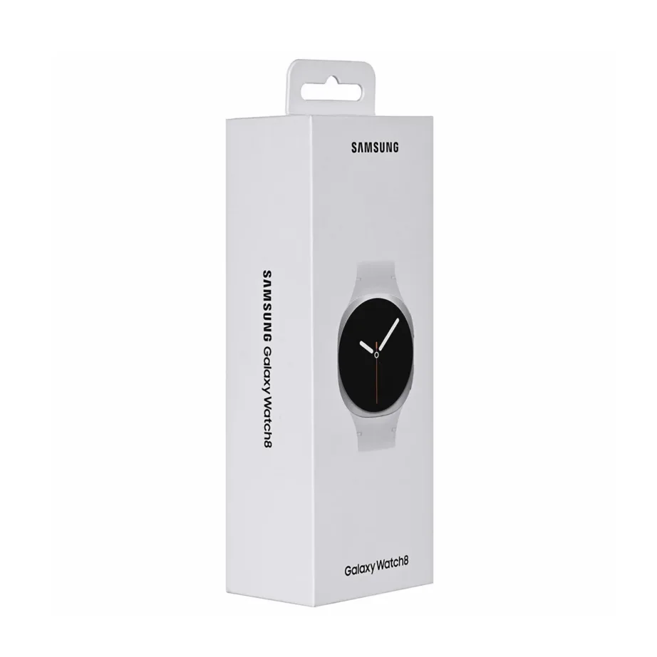 Samsung Galaxy Watch8 SM-L335FZSAEUE 44 mm hõbedane nutikell AMOLED 1,5″ ekraan, LTE, GPS, 32 GB, alumiiniumkorpus, 5 ATM, valge rihm – 3
