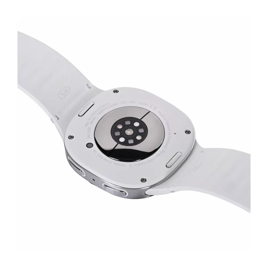 Samsung Galaxy Watch8 SM-L335FZSAEUE 44 mm hõbedane nutikell AMOLED 1,5″ ekraan, LTE, GPS, 32 GB, alumiiniumkorpus, 5 ATM, valge rihm – 8