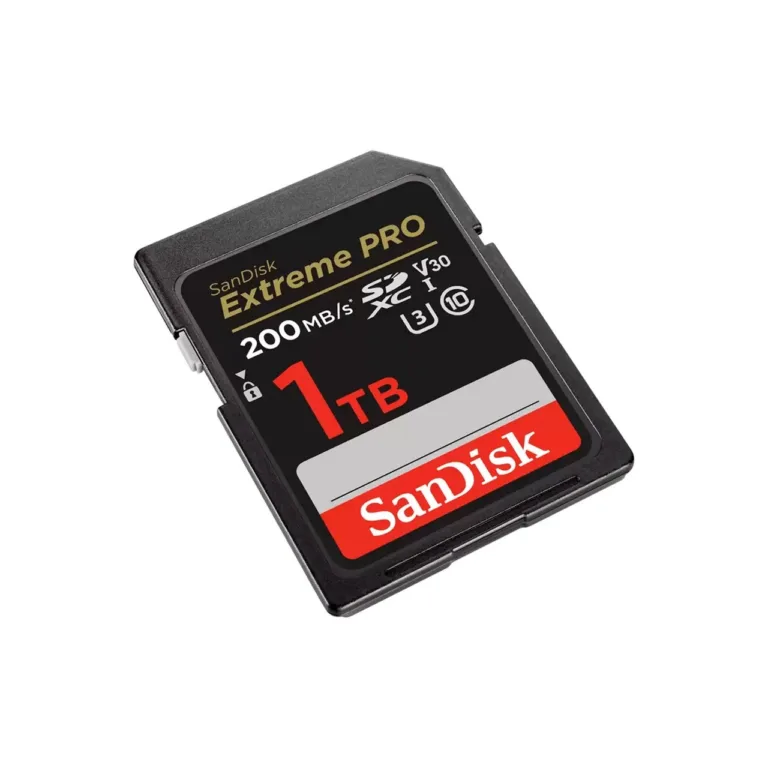 SanDisk Extreme PRO SDSDXXD-1T00-GN4IN 1TB must SDXC UHS-I Class 10 V30 U3 mälukaart (200 MB/s, veekindel, põrutuskindel, röntgenikindel)
