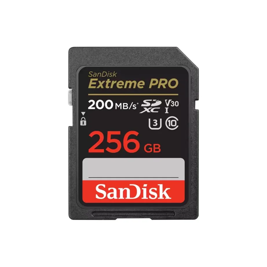 SanDisk Extreme PRO SDSDXXD-256G-GN4IN 256GB 200MB/s UHS-I U3 V30 must SDXC mälukaart, röntgeni-, vee- ja põrutuskindel