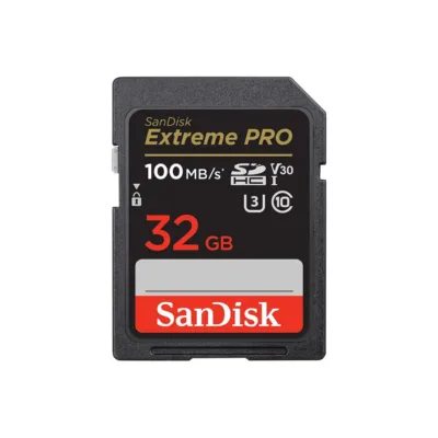 SanDisk Extreme PRO SDSDXXO-032G-GN4IN 32GB SDHC UHS-I Class 10 U3 V30 100MB/s must vastupidav mälukaart