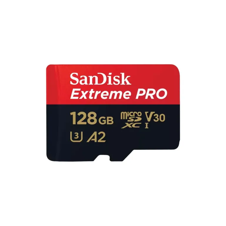 SanDisk Extreme PRO SDSQXCD-128G-GN6MA 128GB UHS-I U3 V30 A2 microSDXC mälukaart, 200MB/s lugemiskiirus, SD-adapter, veekindel, punane/must