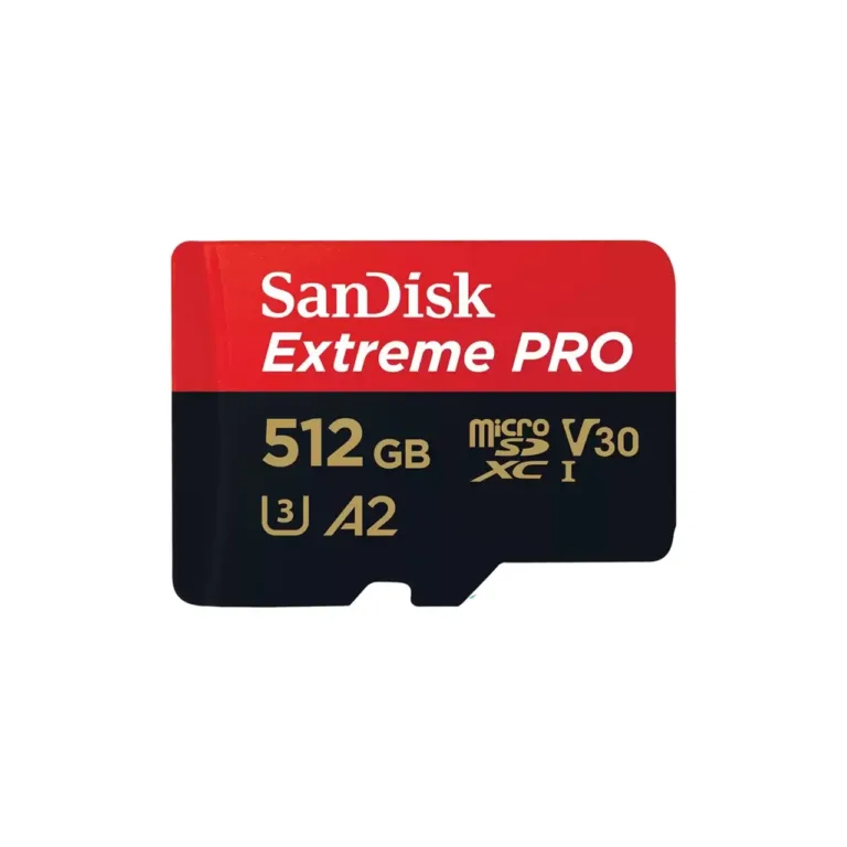SanDisk Extreme PRO SDSQXCD-512G-GN6MA 512GB MicroSDXC UHS-I U3 V30 A2 mälukaart (140/200 MB/s, adapter, veekindel, must/punane)