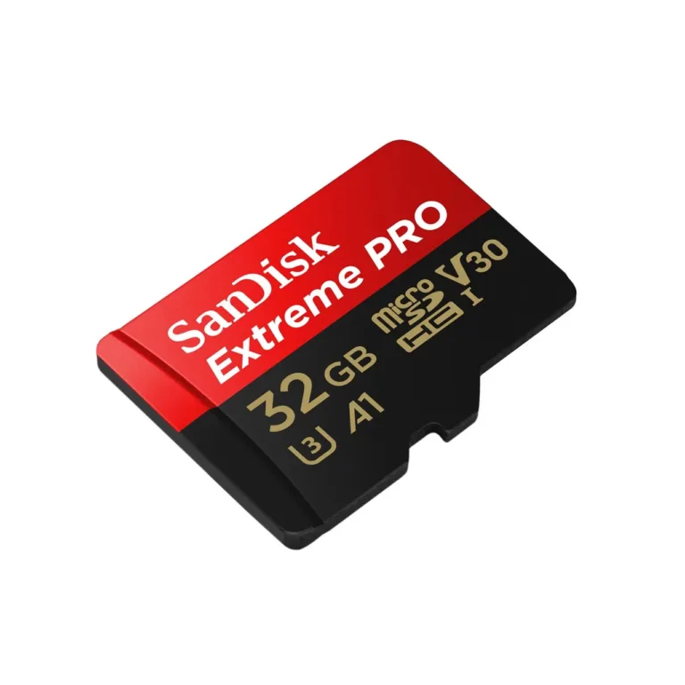 SanDisk Extreme Pro SDSQXCG-032G-GN6MA 32GB MicroSDHC Class 10 UHS-I U3 V30 mälukaart 100MB/s SD-adapteriga, must-punane, veekindel