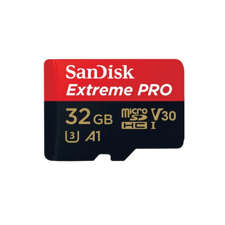 SanDisk Extreme Pro SDSQXCG-032G-GN6MA 32GB MicroSDHC Class 10 UHS-I U3 V30 mälukaart 100MB/s SD-adapteriga, must-punane, veekindel