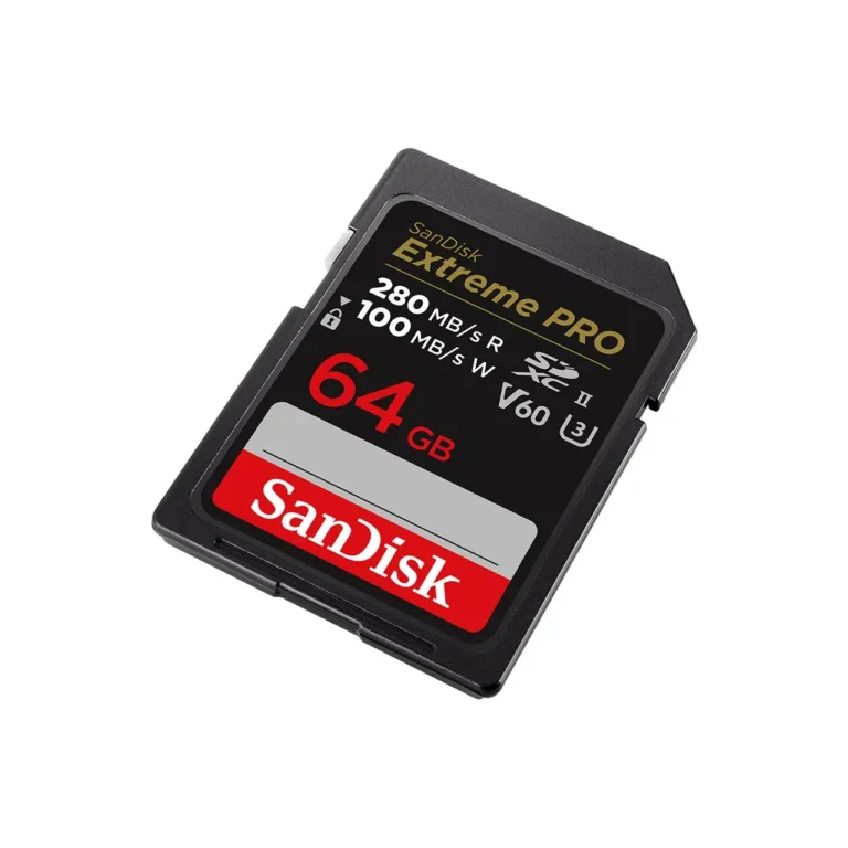 SanDisk SDSDXEP-064G-GN4IN 64GB SDXC UHS-II Class 10 U3 V60 mälukaart, 280MB/s lugemiskiirus, must