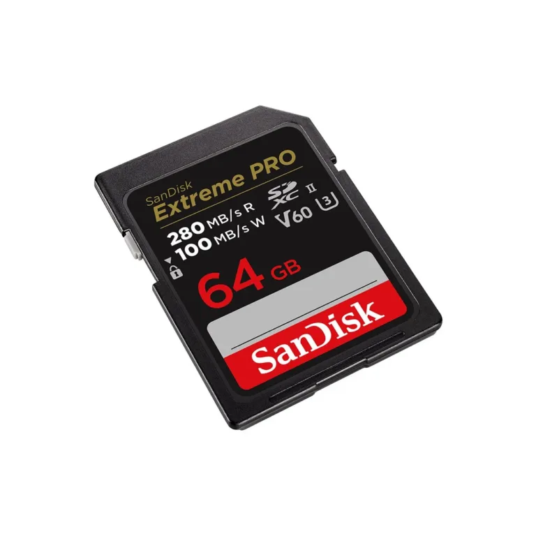 SanDisk SDSDXEP-064G-GN4IN 64GB SDXC UHS-II Class 10 U3 V60 mälukaart, 280MB/s lugemiskiirus, must