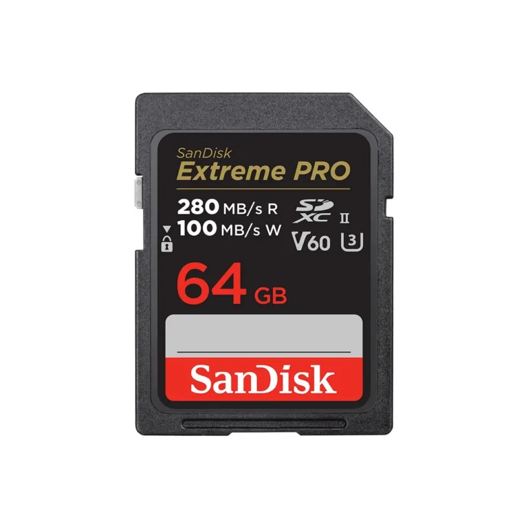 SanDisk SDSDXEP-064G-GN4IN 64GB SDXC UHS-II Class 10 U3 V60 mälukaart, 280MB/s lugemiskiirus, must