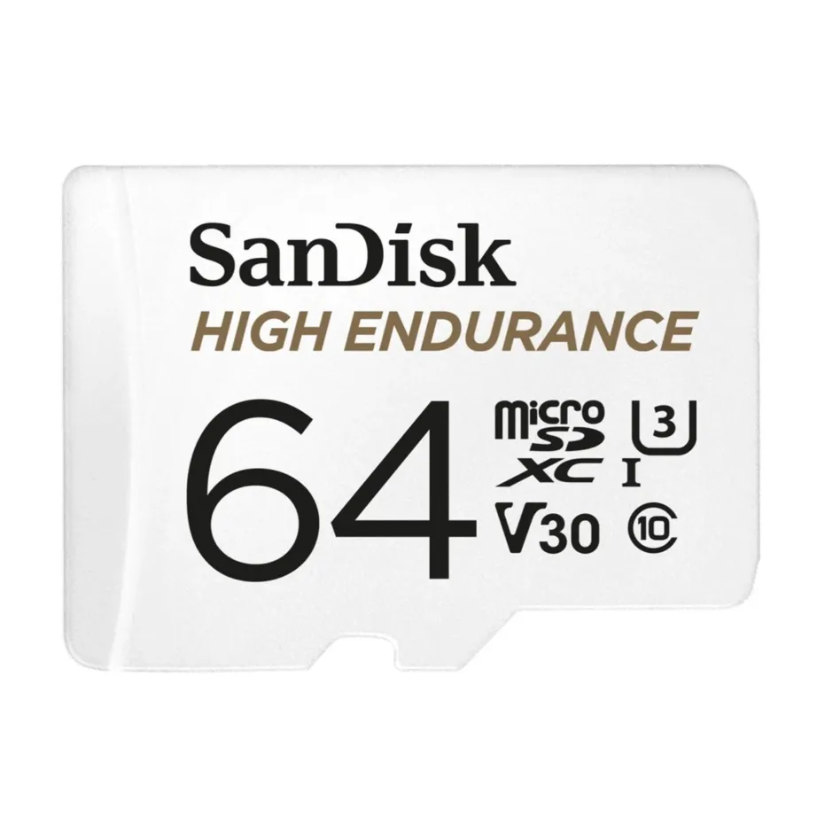 SanDisk SDSQQNR-064G-GN6IA 64GB microSDXC Class 10 U3 V30 valge mälukaart adapteriga, veekindel ja löögikindel