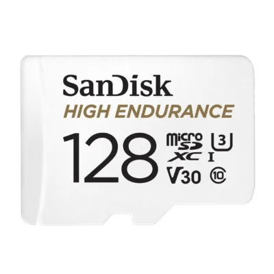 SanDisk SDSQQNR-128G-GN6IA 128 GB microSDXC UHS-I Class 10 U3 V30 mälukaart, 100/40 MB/s, veekindel, valge, SD-adapteriga