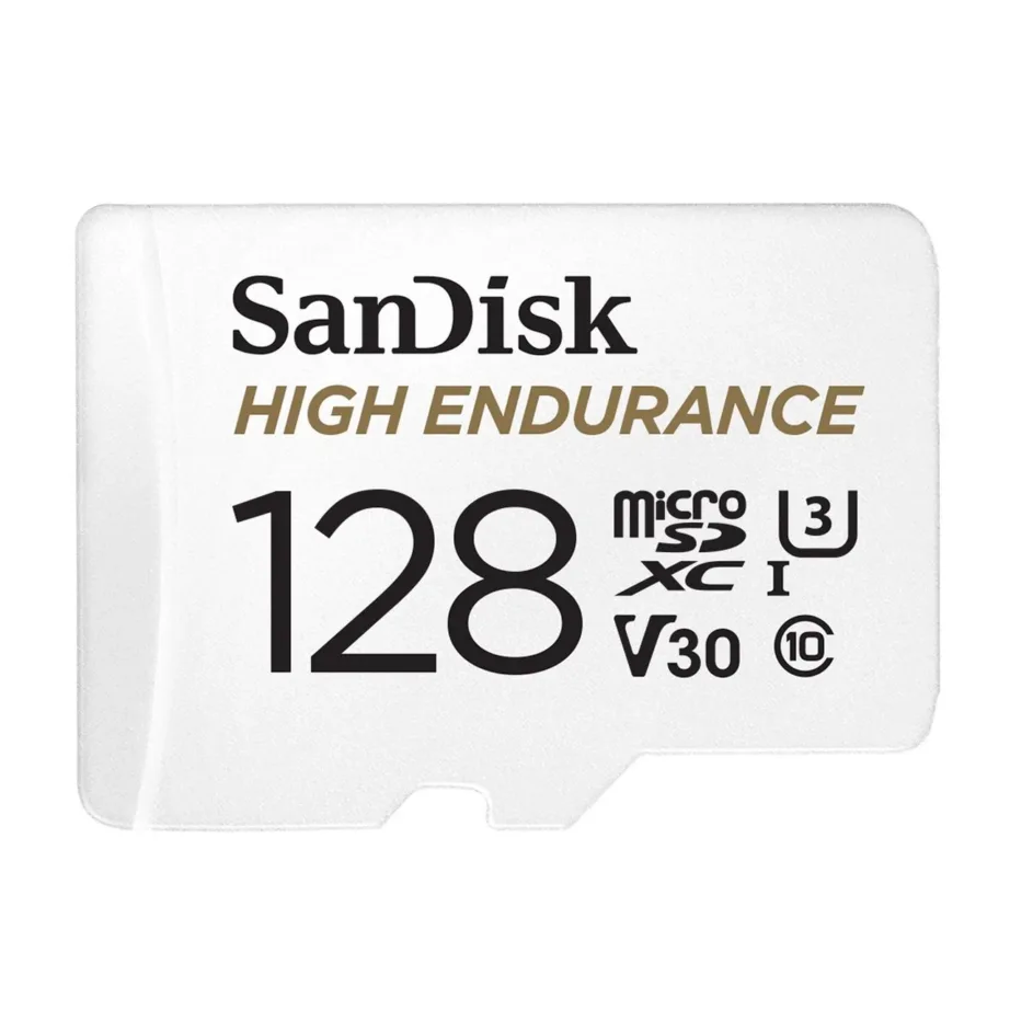 SanDisk SDSQQNR-128G-GN6IA 128 GB microSDXC UHS-I Class 10 U3 V30 mälukaart, 100/40 MB/s, veekindel, valge, SD-adapteriga