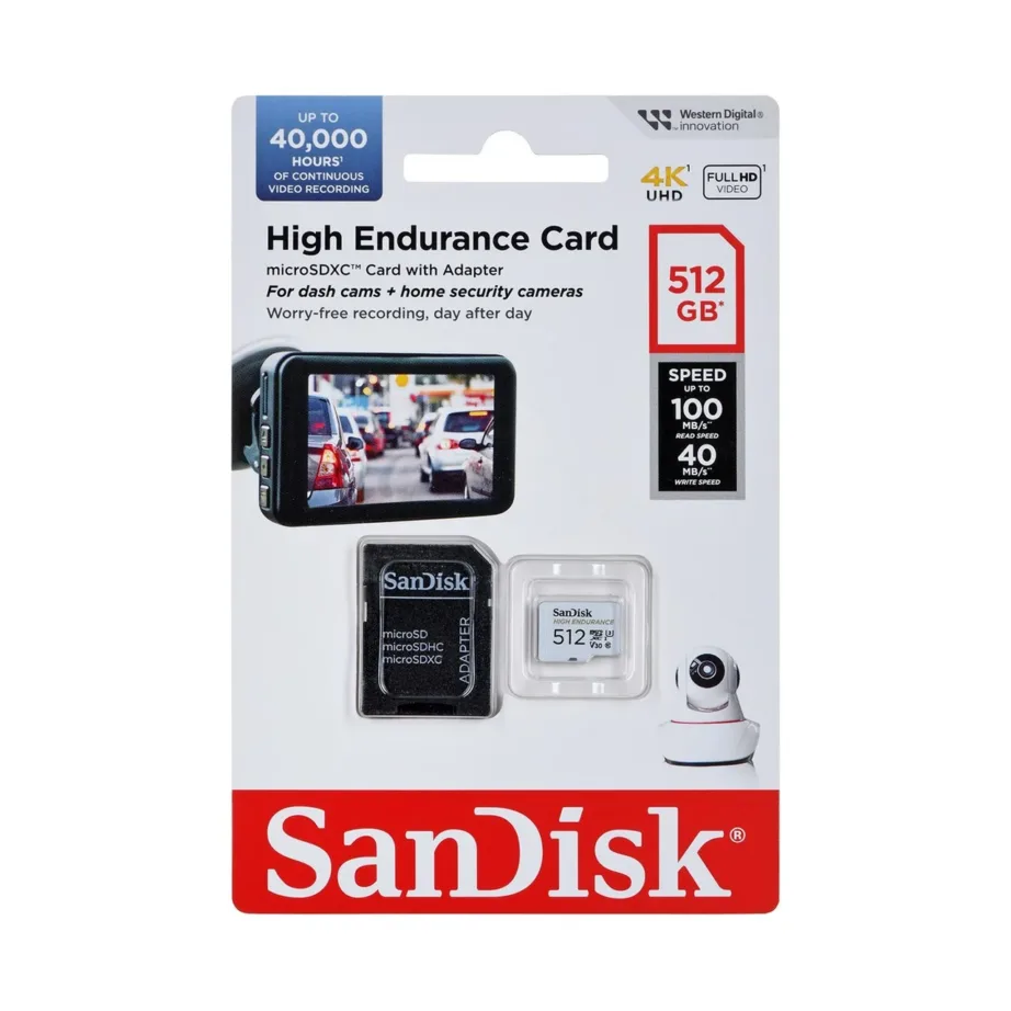 SanDisk SDSQQNR-512G-GN6IA 512GB valge microSDXC Class 10 mälukaart, 100 MB/s lugemiskiirus, 40 MB/s kirjutamiskiirus
