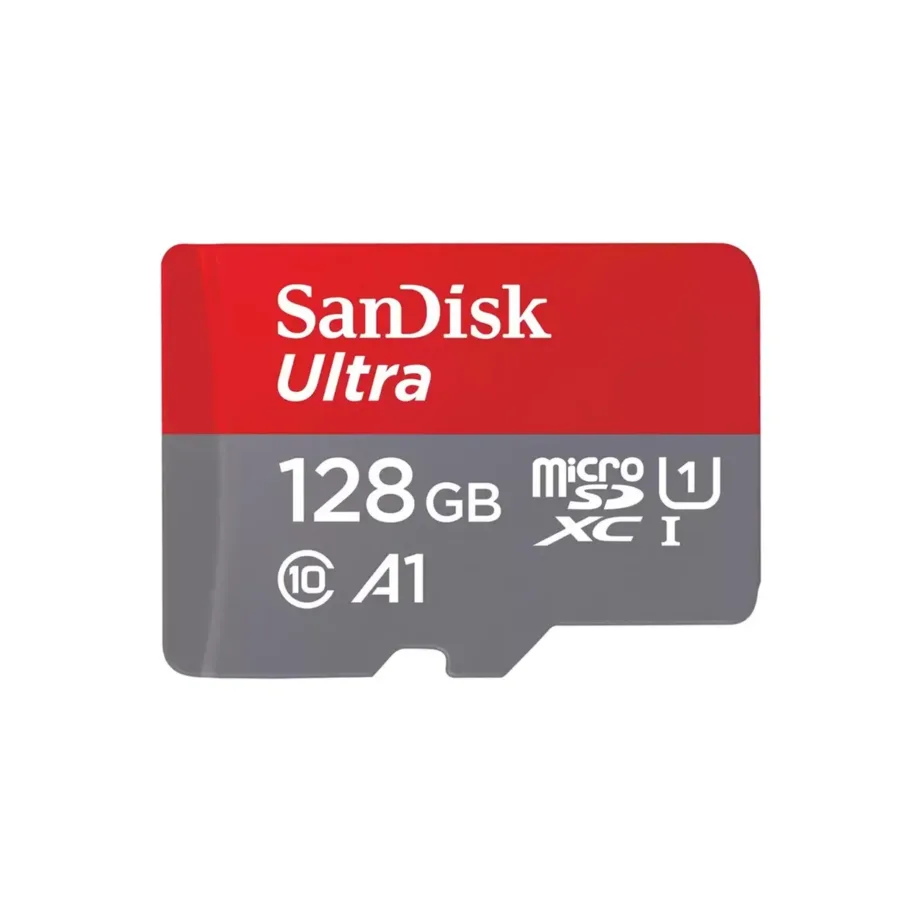 SanDisk Ultra SDSQUAB-128G-GN6MA 128GB UHS-I Class 10 A1 MicroSDXC mälukaart kuni 140 MB/s, adapteriga, hall/punane