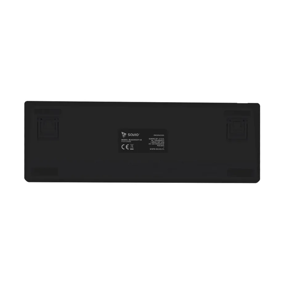 SAVIO BLACKOUT X2 60% Outemu Blue mehhaaniline mänguklaviatuur, RGB taustvalgustus, 61 klahvi, hot-swap, eemaldatav USB-C kaabel, must – 6