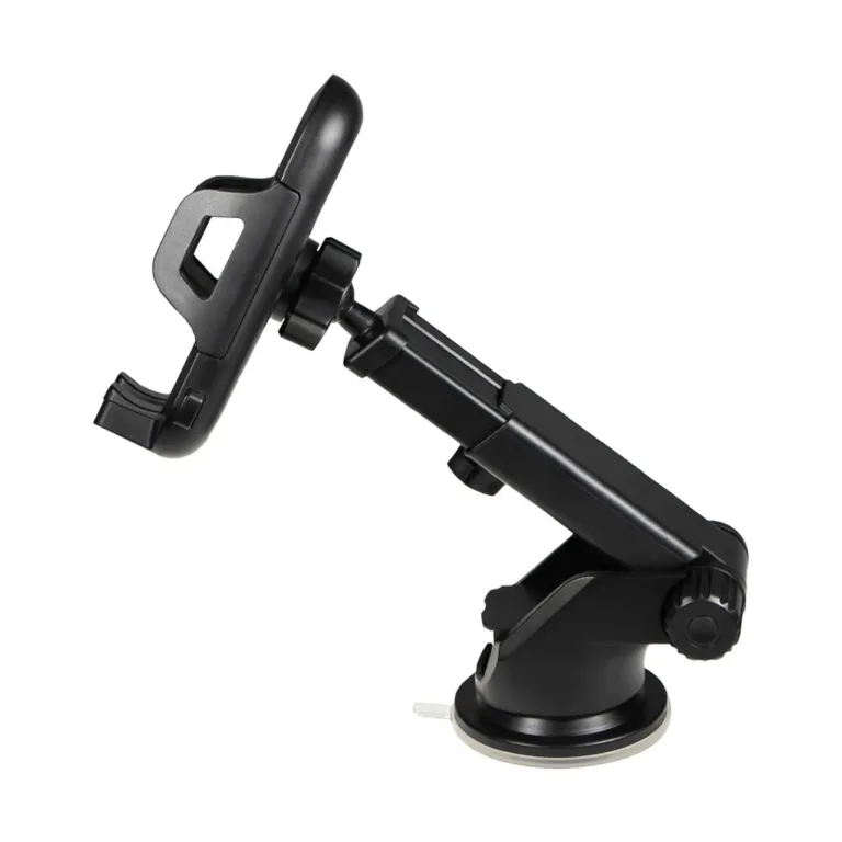 SAVIO CH-04 must ABS-silikoonist auto telefonihoidik esiklaasile, 55–113 mm nutitelefonidele