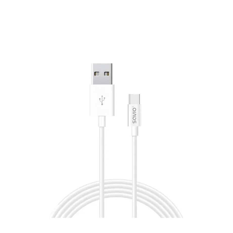 Savio CL-125 1 m USB 2.0 A–C valge andmeedastus- ja laadimiskaabel