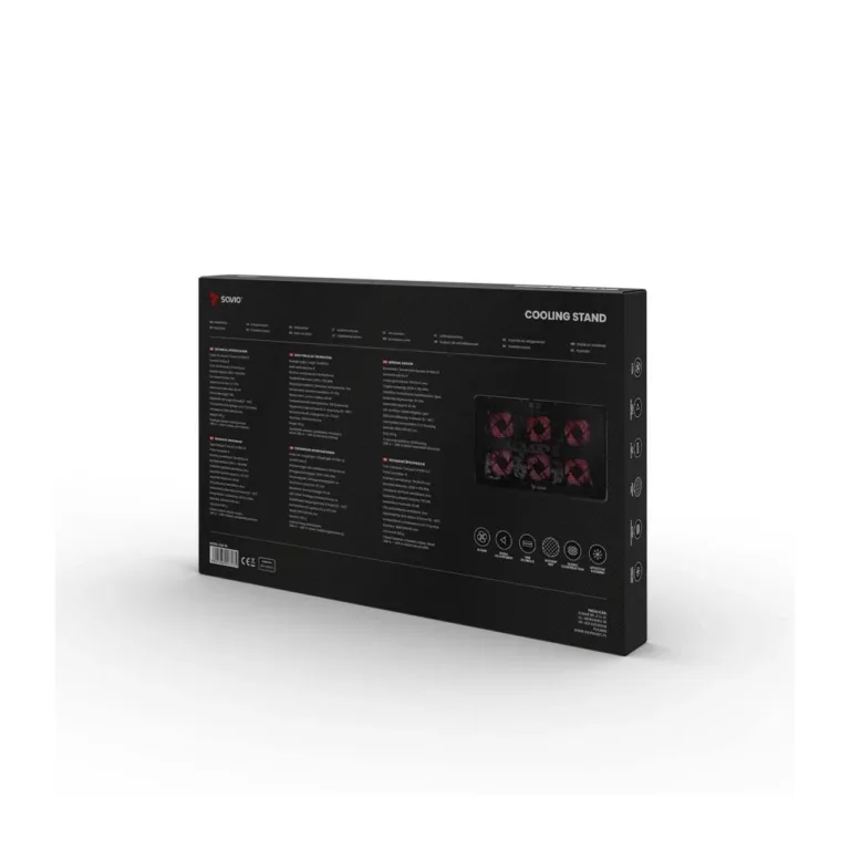SAVIO COS-01 390x245x30 mm must sülearvuti jahutusalus 6 punase LED-ventilaatoriga, USB-toitega, kuni 17,3'' sülearvutile